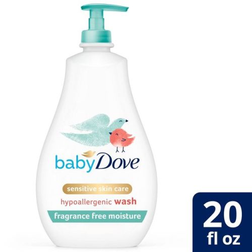 Baby Dove Fragrance Free Moisture Baby Body Wash & Shampoo Hypoallergenic For Eczema-prone Skin - 20 Fl Oz