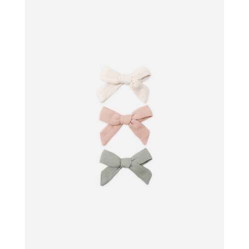 Bow W. Clip, Set Of 3 || Natural, Fern, Rose – Quincy Mae