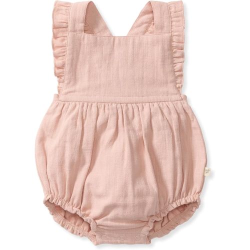 Burt's Bees Baby Girls Bubble Romper, 100% Organic Cotton One-piece Shortall and Layette Girl Outfit