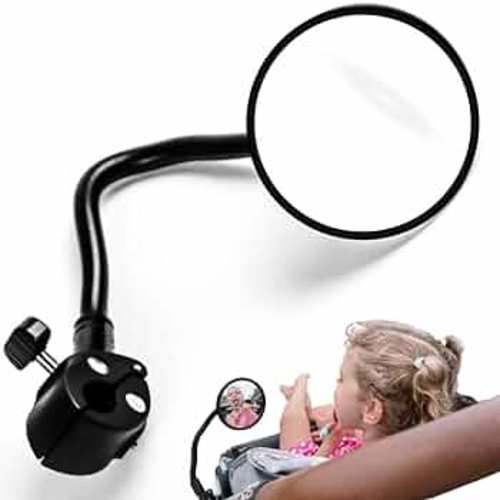 Pramglam Looky Lou Stroller Mirror - See Your Baby's Face on Stroller Walks. Stroller Accessories to Connect & Engage with Baby or Toddler in Pram or Jogging Stroller. Universal Stroller Attachment.