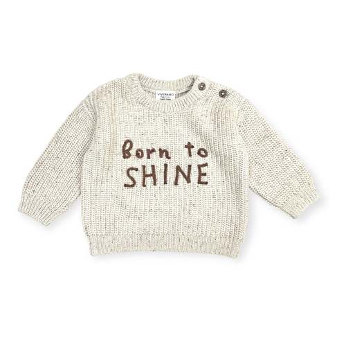 Born to Shine Chunky Knit Slouchy Baby Pullover Sweater (Organic Cotto