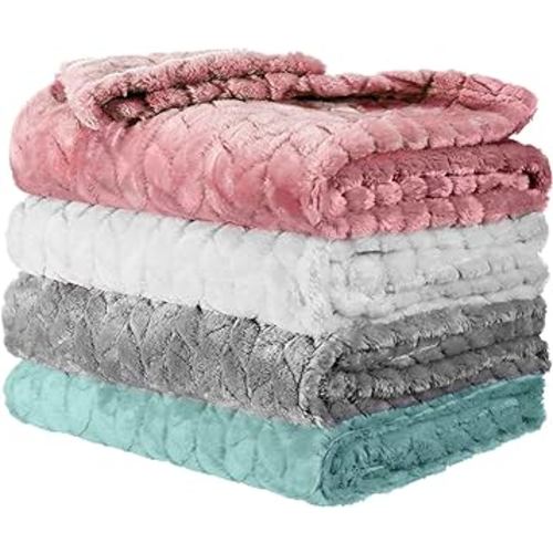 Frienda 4 Pcs Baby Fuzzy Blanket Fluffy Baby Blanket for Boys Girls Soft Warm Baby Receiving Blankets Nursery Bed Blanket Toddler Infant Newborn Receiving Blanket, 32 x 24 Inch (Cute Color)