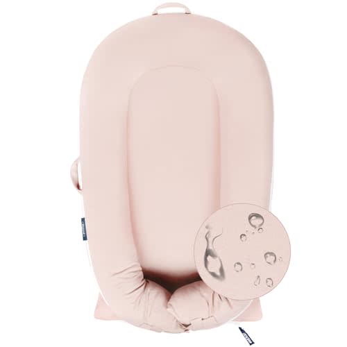 Organic Replacement Cover with Waterproof Pad | Premium Quality Spare Cover Certified Organic Cotton | Protects Against leaks | [Fits Dockatot Deluxe + Docks] (Cover Only) (Baby Pink)
