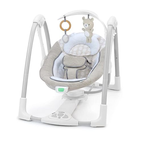 Ingenuity ConvertMe Swing-2-Seat, 5 Swing Modes, Vibrations, Music, USB PowerAdapt Cord,-Toy Bar - Wynn