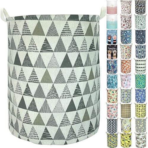 Merdes 19.7’’ Waterproof Foldable Laundry Hamper, Dirty Clothes Laundry Basket, Linen Bin Storage Organizer for Toy Collection (Triangle Grey)