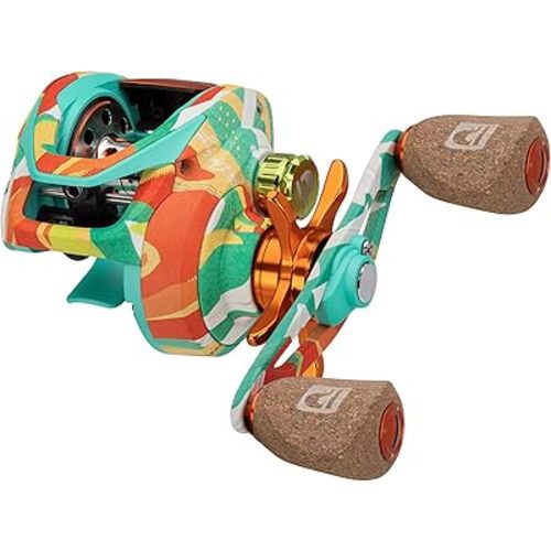 ProFISHiency Krazy Left Hand Baitcast Reel | Graphite Frame & Sideplates | 6.6:1 Gear Ratio | Zero Play Anti-Reverse | Carbon Fiber Drag System | Carbon Handle w/Premium Cork Knobs