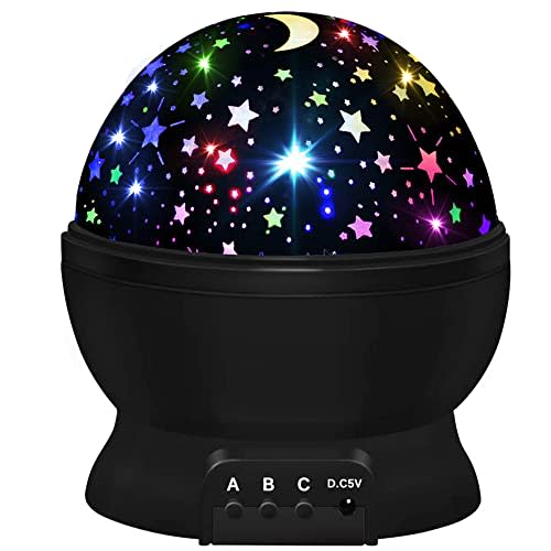 Night Light for Kids,Boys Toys for 3 4 5 6 7 8 Year Old Boys,Star Projector 360 Degree Rotation - 4 LED Bulbs 16 Light Color Changing with USB Cable,Lamp Ceiling Lights for Kids Bedroom