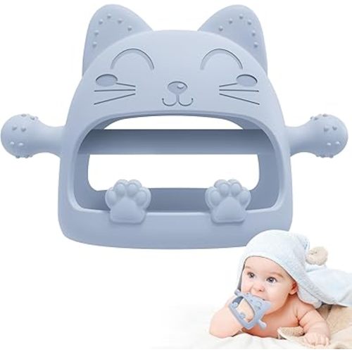Baby Teething Toys for Babies 0-6 Months-Baby Teether,Anti-Drop Silicone Mitten Teething Toy for Soothing Sore Gums,Teething Pacifier,Baby Toys 6 to 12 Months-Ideal Baby Travel Essentials for Moms