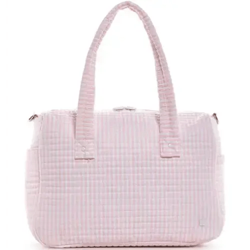 Pimlico Stripe Pink Quilted Stroller Bag | TRVL Design – the blue béret