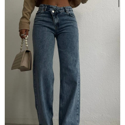 Cross Button Straight Jeans – PIRAL
