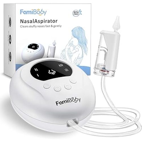 Electric Nasal Aspirator for Babies and Toddlers | Baby Nose Sucker with 3 Suction Levels | Easy-to-Clean Nose Aspirator for Babies | Portable Booger Sucker