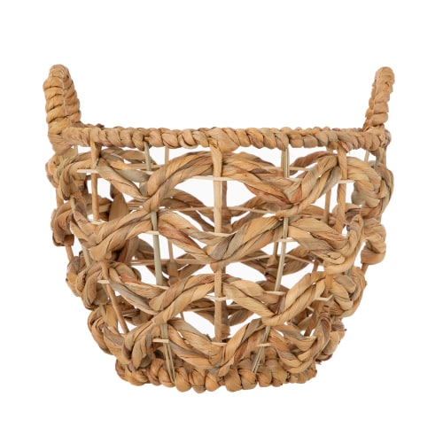 Mainstays Round Natural Water Hyacinth Decorative Storage Basket With Handles