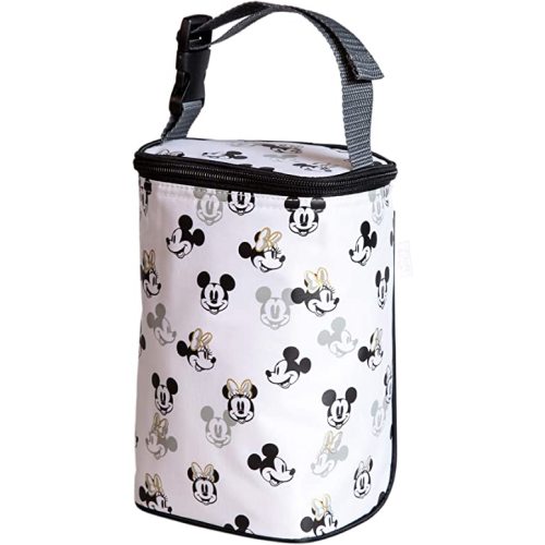 Disney Baby by J.L. Childress TwoCOOL Breastmilk Cooler - Double Baby Bottle & Food Bag - Ice Pack Included - Fits 2-4 Bottles - Insulated & Leak Proof Bottle Bag - Mickey Minnie Ivory