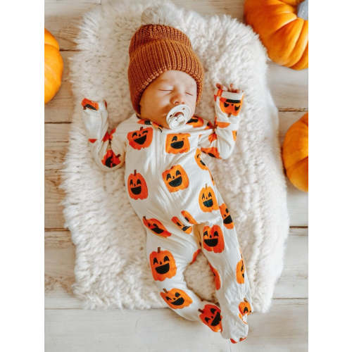 2-Way Zip Footie, Jack-O-Lantern