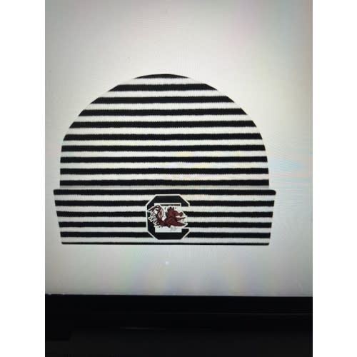SOUTH CAROLINA GAMECOCKS BLACK AND WHITE STRIPE KNIT CAP