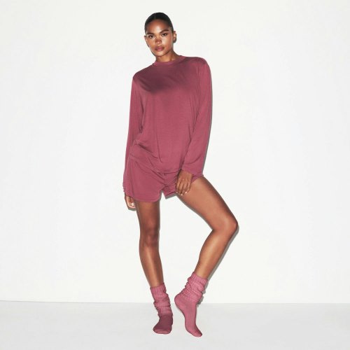 BOYFRIEND LONG SLEEVE T-SHIRT | BEET