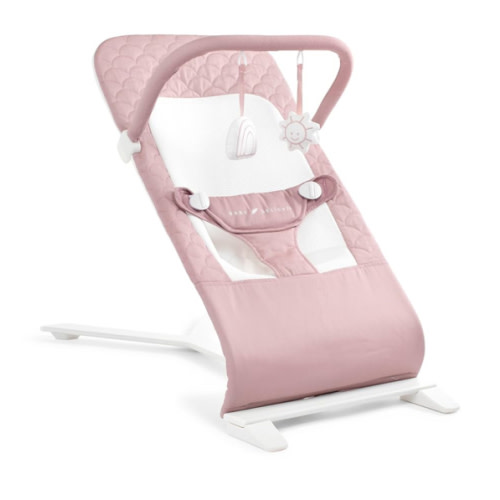 Baby Delight Alpine Deluxe Portable Baby Bouncer | Infant | 0-6 Months | 100% GOTS Certified Organic Cotton Fabric | Organic Rose