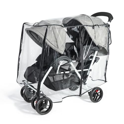 IvyWind Stroller Rain Cover for Double Tandem Stroller, Universal Size Weather Shield for Stroller, Breathable Double Stroller Cover for All-Weather Protection from Rain Snow Dust
