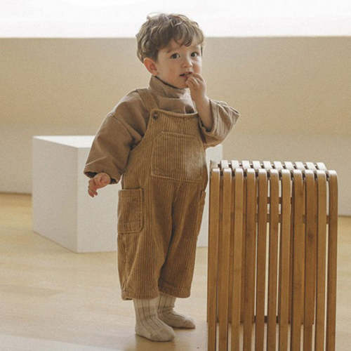 Baby Boys Pocket Corduroy Suspender Trousers