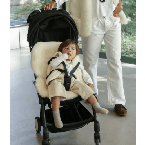 BINIBAMBA Milk Sheepskin Buggy Liner for Prams