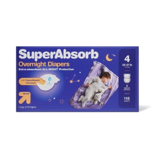 Disposable Overnight Diapers Pack - up & up™, Size: 4116