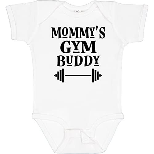 inktastic Mommy Gym Buddy Workout Baby Bodysuit