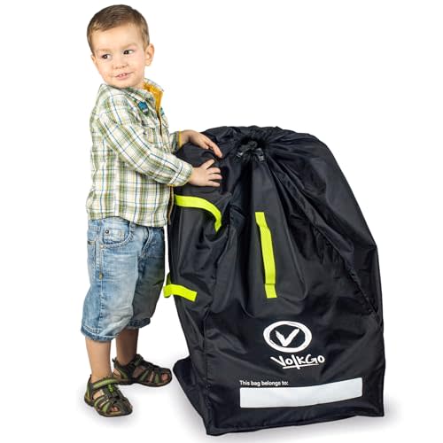 V VOLKGO Car Seat Travel Bag For Airplane with Carrying Straps, Gate Check Bag, Car Seat Bags for Air Travel Carseat Travel Cover, Carseat Travel Bag Cover for Airplane Travel