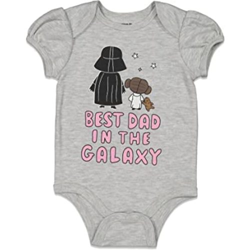 STAR WARS Baby Girls Short Sleeve Bodysuit Newborn to Infant