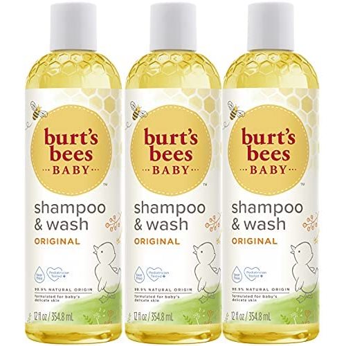Burt's Bees Baby Shampoo & Wash, Tear Free Soap, Natural Baby Care, Original, 12 Ounce (Pack of 3)