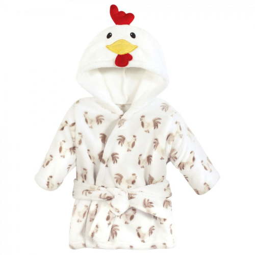 Hudson Baby Unisex Baby Plush Animal Bathrobe, Rooster, 0-9 Months