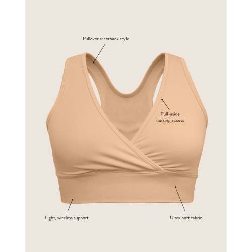 French Terry Racerback Nursing & Sleep Bra | Soft Pink - Kindred Bravely