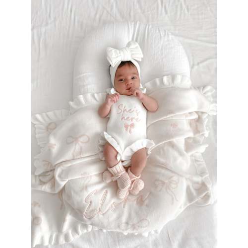 GIA COTTON RIBBED BOW HEADBAND - MILK