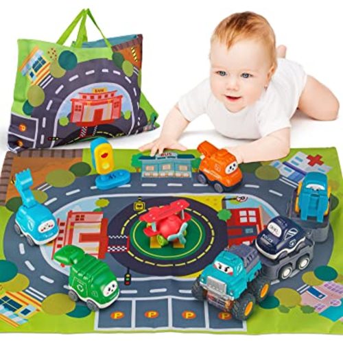 ALASOU Baby Big Trailor Car Toys with Playmat/Storage Bag|1st Birthday Gifts for Toddler Age 1-2|Baby Toys for 1 2 3 Year Old Boy|1 2 Year Old Boy Gift for Infant 12-18 Month