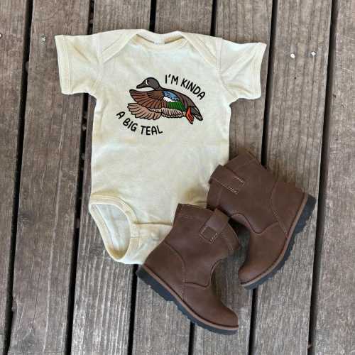 Kinda a Big Teal Big Deal Duck Hunting Infant Bodysuit, Country Baby Bodysuit, Blue Teal, Daddy&#39;s Hunting Partner, Hunting Gift, Baby Gift