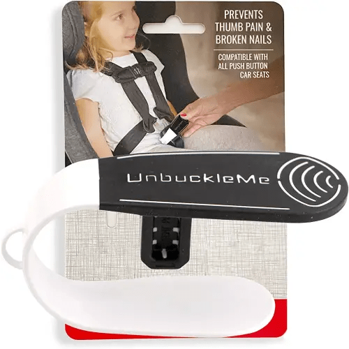 UnbuckleMe Car Seat Buckle Release Tool - Easy Opener Aid for Arthritis, Long Nails, Older Kids - Button pusher for infant, toddler, convertible 5 pt harness car seats - As Seen on Shark Tank (Black)