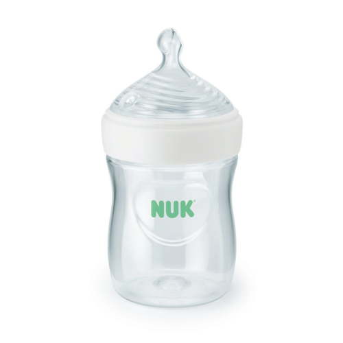 NUK Simply Natural with SafeTemp, 5 oz, 1 Pack, Clear Baby Bottles