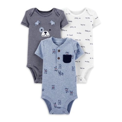 Child of Mine by Carter's Baby Boy Short Sleeve Bodysuits, 3-Pack