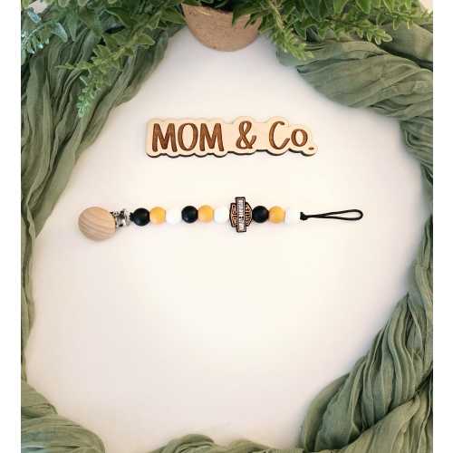 Harley Baby Pacifier Clip / Safe / Unique / Baby / Boy / Girl / Cute / Moms / Dads / Gifts for Baby / Baby Shower / Davidson / Biker / Moto