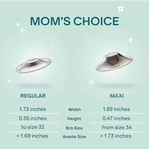 Koala Babycare The Original Nursing Cups 999 Silver – Nipple Shields for Nursing Newborn - Breastfeeding Essentials Protect and Soothe Cracked Nipples - Maxi Size - 100% Silver 999