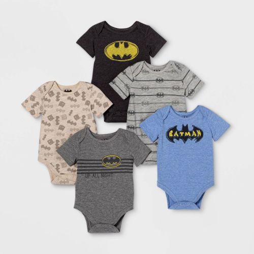 Baby Boys' 5pk Batman Bodysuits - Newborn