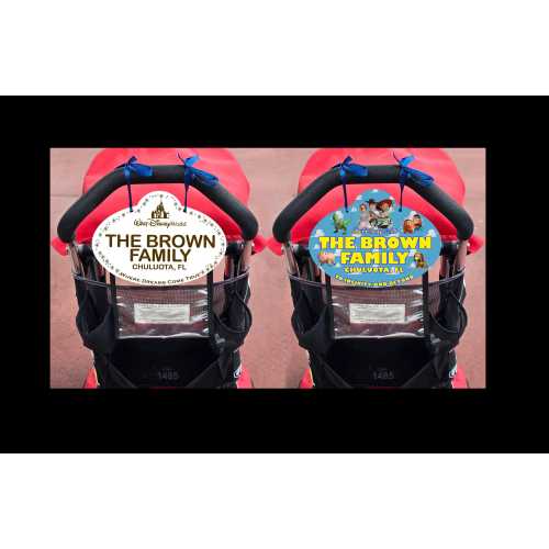 Disney Stroller Nametag Sign 10" - Cast Member Name Tag Stroller Sign -** New Full Color Designs*