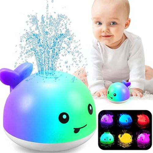 ZHENDUO Baby Bath Toys, Bath Toys, Whale Spray Water Bath Toy, Sprinkler Bathtub Shower Toys for Toddlers Kids Boys Girls, Pool Toy for Baby (White)