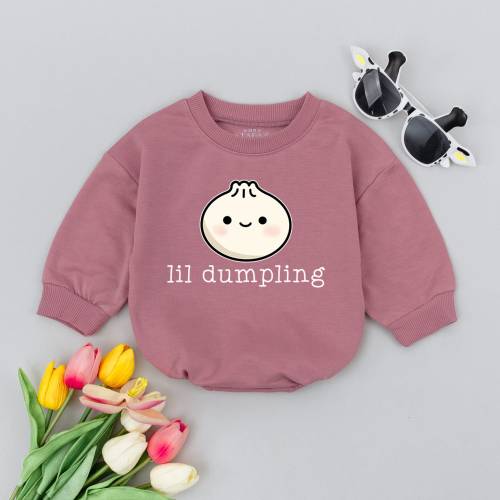 Lil Dumpling baby romper, Little Dumpling Bodysuit, Baby Clothes, Vegan Baby Outfit, Cute Baby Costume, Food Baby Gift, Baby Shower Gift