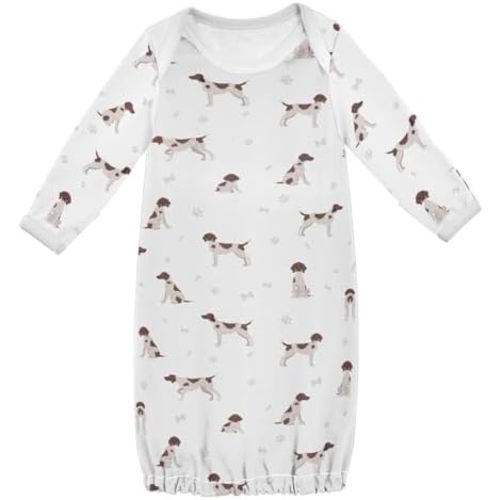 vvfelixl Baby Sleeper Gown for Newborn Boy Girls Golden Retriever Dogs Cartoon Infant Nightgown for 0-3 Months