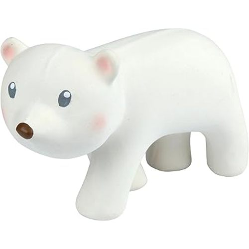 Tikiri Ethically Sri Lankan Polar Bear - Natural Rubber Baby Rattle & Bath Toy