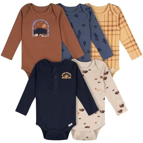 Gerber Baby Boys' 6-Pack Long-Sleeve Onesies Bodysuit