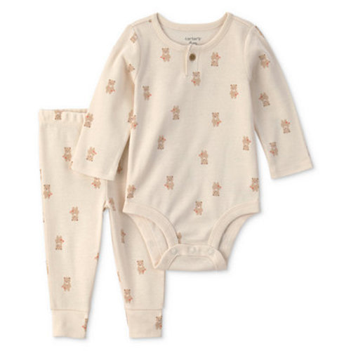 Baby Boys' Bear Long-Sleeves Bodysuit and Pant, 2-Piece Set
