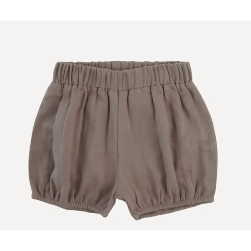 bubble short | dark truffle | organic cotton gauze