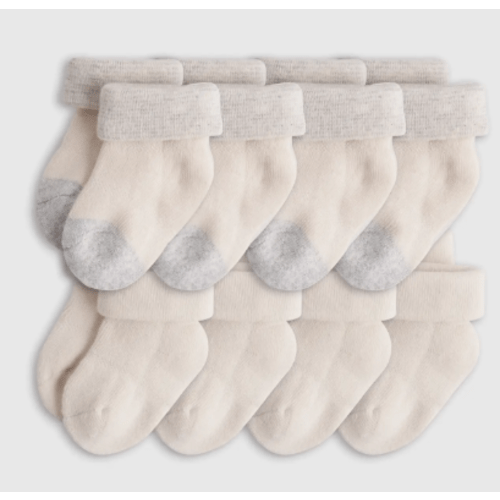 Organic Fold Over Socks 8-Pack - Baby Girl