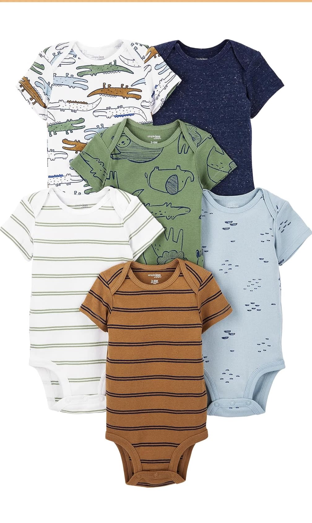 Simple Joys by Carter's Baby Boys 6-Pack Short-Sleeve Bodysuit